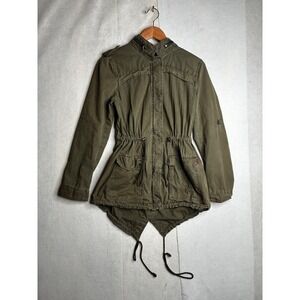 Levis Womens Olive Green Field Jacket Utility Parka Fishtail Hem Small